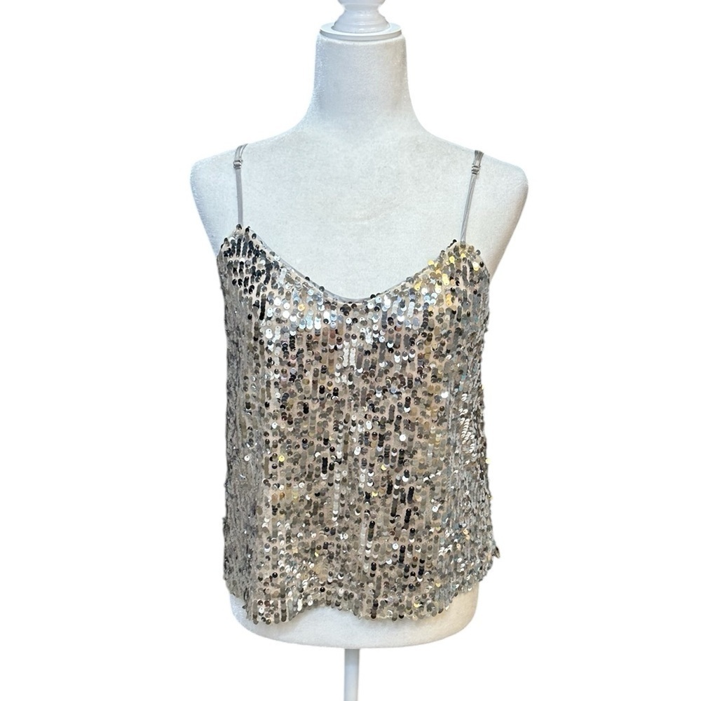 Veronica Beard Silver Sequin Camisole size 6